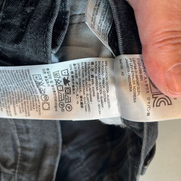 Levi's Jeans Men 29x28 Black Cotton Stretch Denim Classic 502 Taper Jeans - Picture 6 of 6